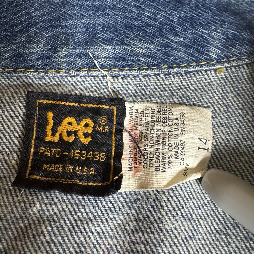 Vintage Lee Denim Jacket Womens Size XS Blue Jean Trucker Western USA Made‎ - Picture 3 of 9